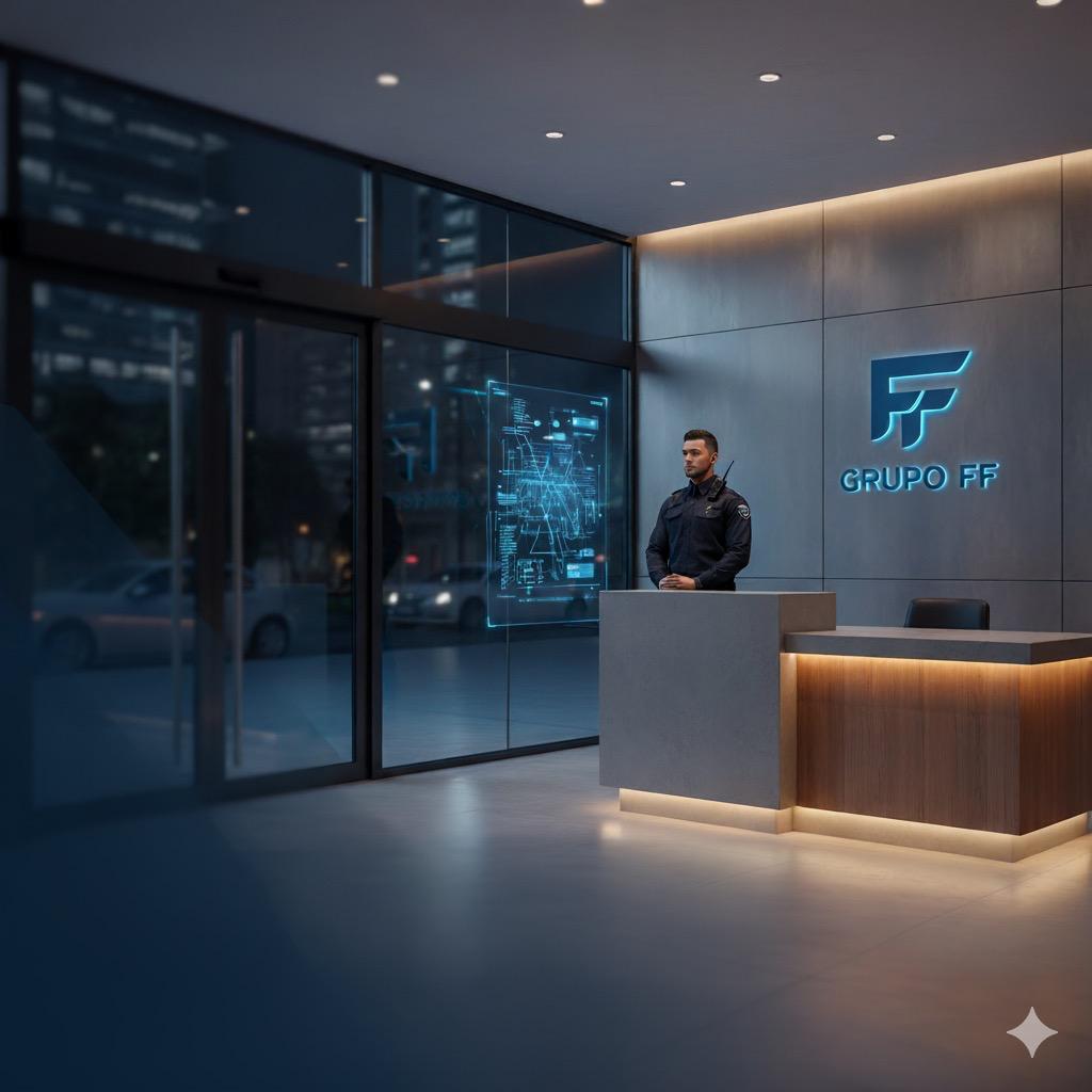 Profissional de segurança privada monitorando ambiente em Ribeirão Preto